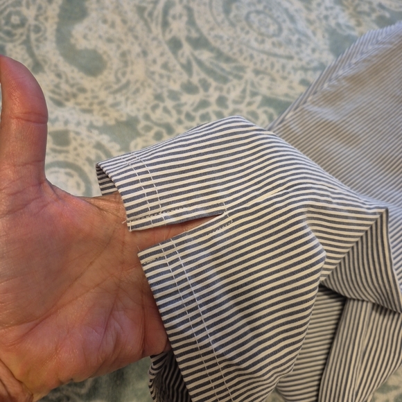 Mario Serrani Navy and White Striped Trousers - Picture 9 of 9